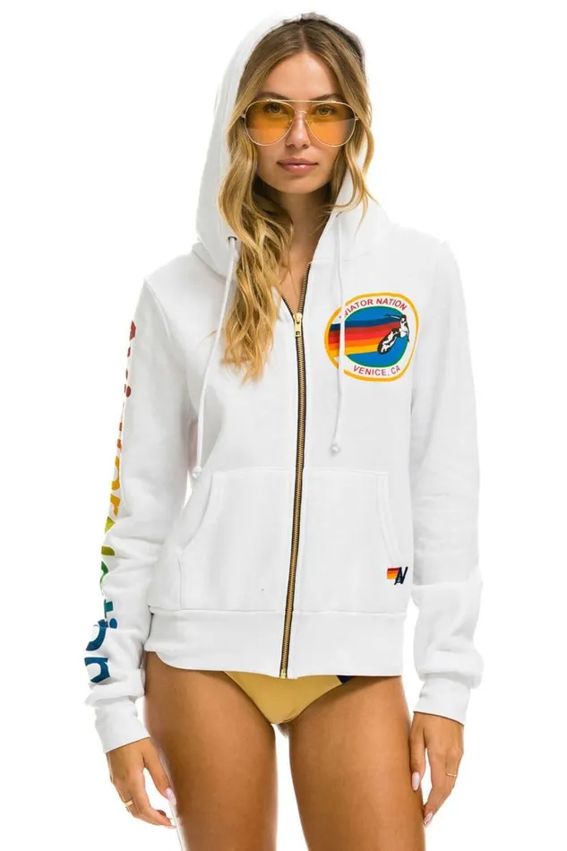 Hoodie 8211 White WomenMen Aviator Nation Hoodies