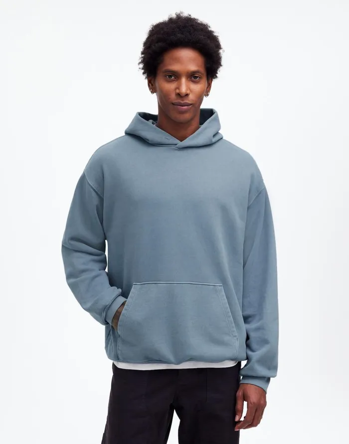 Hoodies and Sweatshirts Men Madewell The McCarren Midweight Hoodie Sweatshirt Teapot Blue