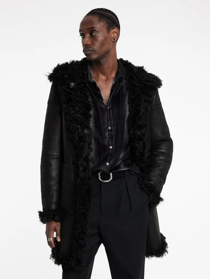 HOXTON COAT Black Men John Varvatos Leather Jackets