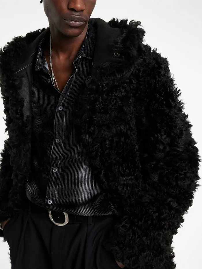 HOXTON COAT Black Men John Varvatos Leather Jackets