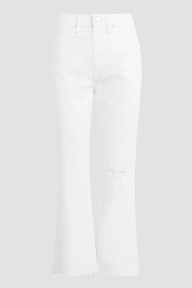 Hudson Jeans Cropped Jade HighRise Straight Crop Jean Torn White 8211 Women Hudson Jeans Cropped Jade HighRise Straight Crop Jean Torn White 8211 Women