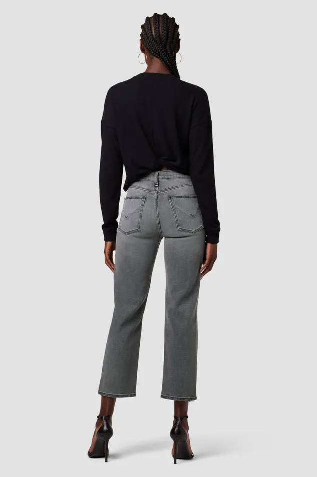 Hudson Jeans Cropped Remi HighRise Straight Crop Jean Stone Grey Destructed 8211 Women Hudson Jeans Cropped Remi HighRise Straight Crop Jean Stone Grey Destructed 8211 Women