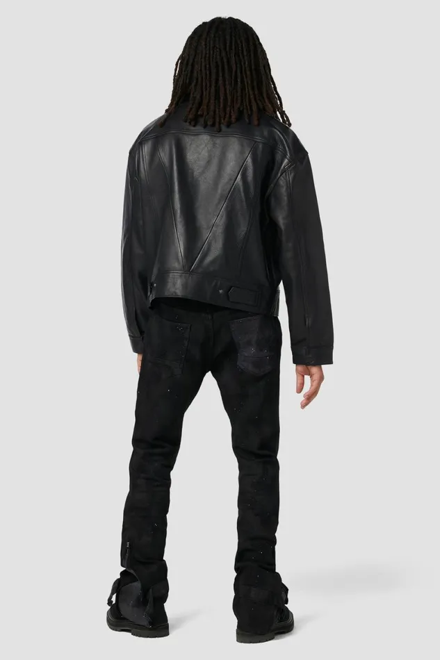 Hudson Jeans Jackets and Outerwear Leather Trucker Jacket Panther 8211 Men