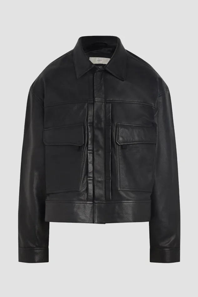 Hudson Jeans Jackets and Outerwear Leather Trucker Jacket Panther 8211 Men
