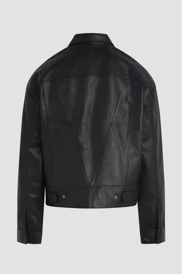 Hudson Jeans Jackets and Outerwear Leather Trucker Jacket Panther 8211 Men