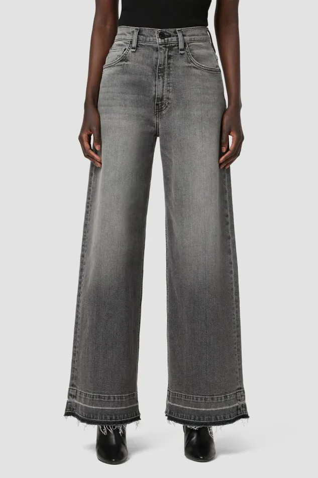 Hudson Jeans Petite Inseams James HighRise Wide Leg Petite Jean Black Smoke 8211 Women
