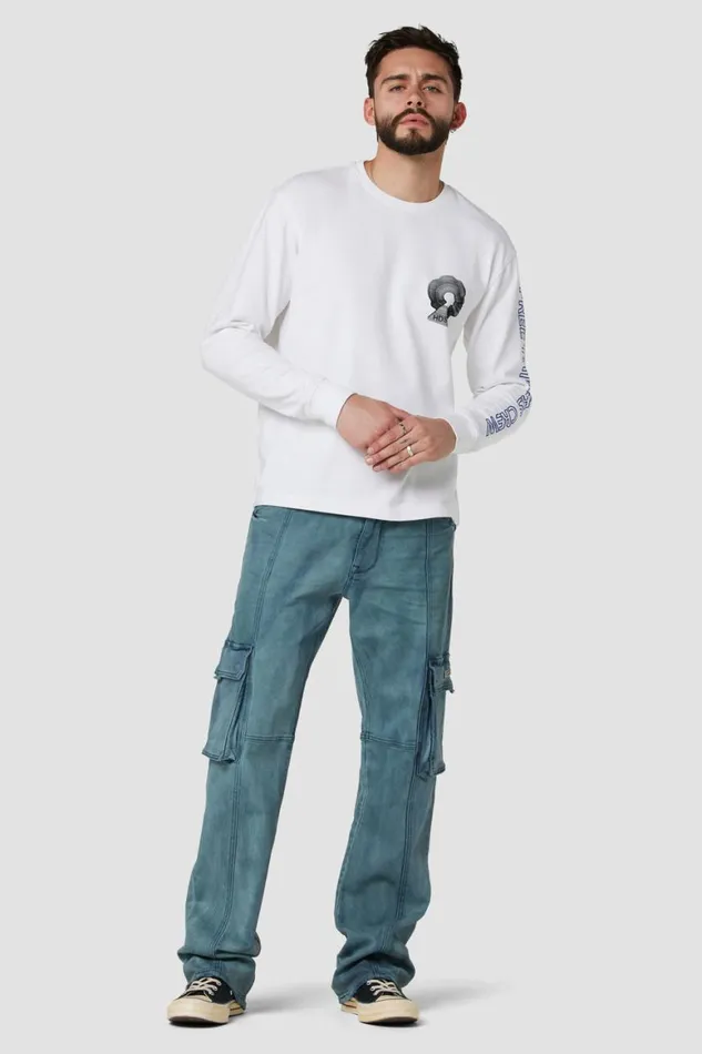 Hudson Jeans Tops and Sweaters Long Sleeve Tee White Mind 8211 Men