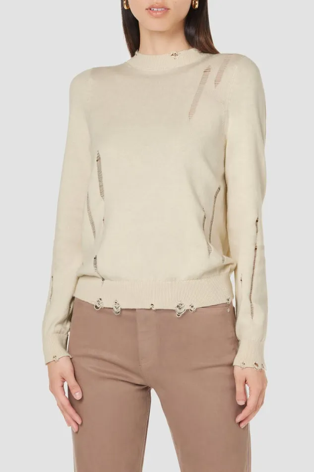 Hudson Jeans Tops and Sweaters Long Sleeve Twist Back Sweater Cream 8211 Women