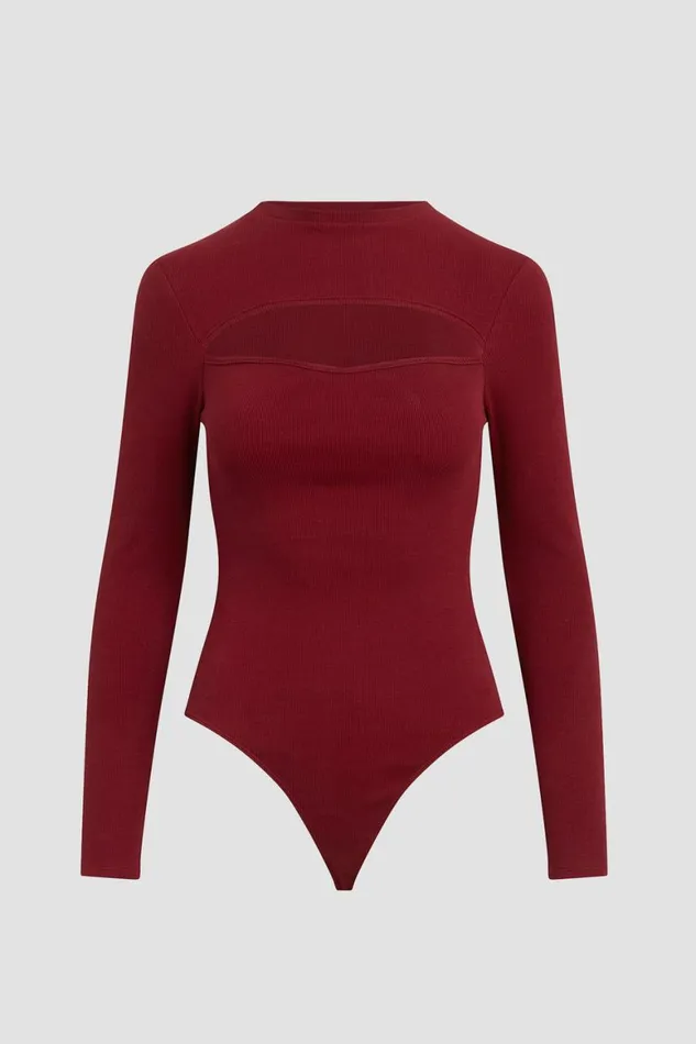 Hudson Jeans Tops and Sweaters Sweetheart Cut Out Bodysuit Syrah 8211 Women