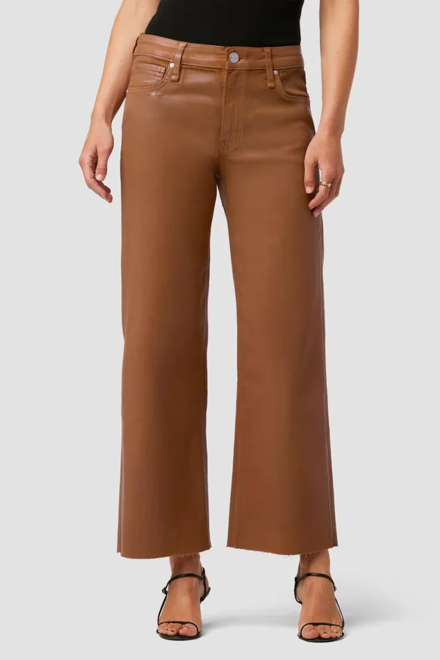 Hudson Jeans Wide Leg Rosie HighRise Wide Leg Ankle Jean Coated Caramel Cafe 8211 Women