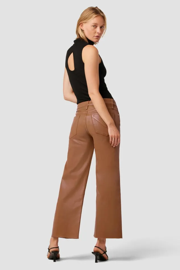 Hudson Jeans Wide Leg Rosie HighRise Wide Leg Ankle Jean Coated Caramel Cafe 8211 Women