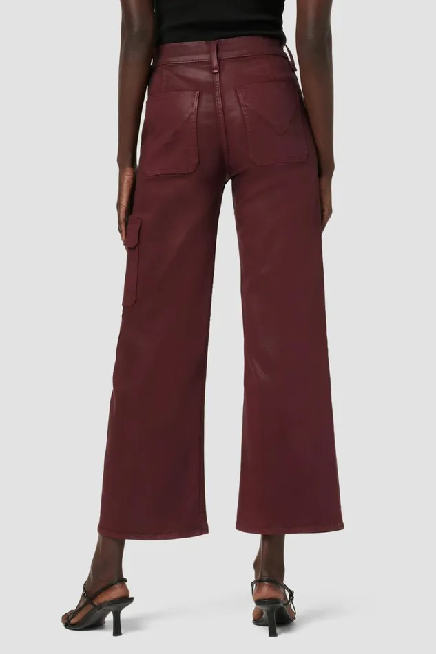 Hudson Jeans Wide Leg Rosie HighRise Wide Leg Cargo Coated Bordeaux 8211 Women Hudson Jeans Wide Leg Rosie HighRise Wide Leg Cargo Coated Bordeaux 8211 Women