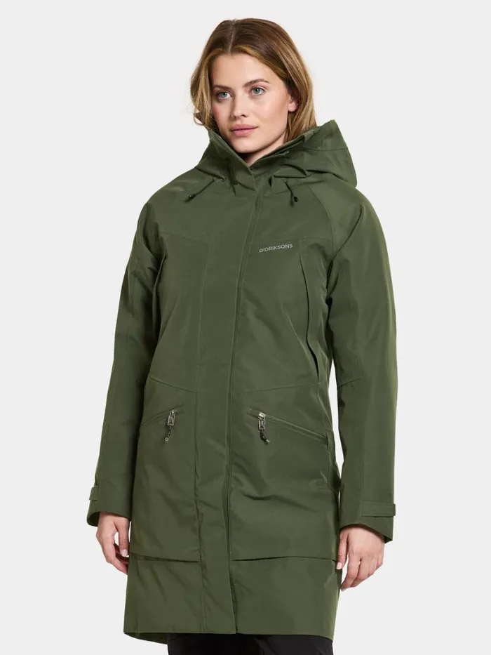 Ilma Parka Deep Green Women Didriksons Spring Jackets