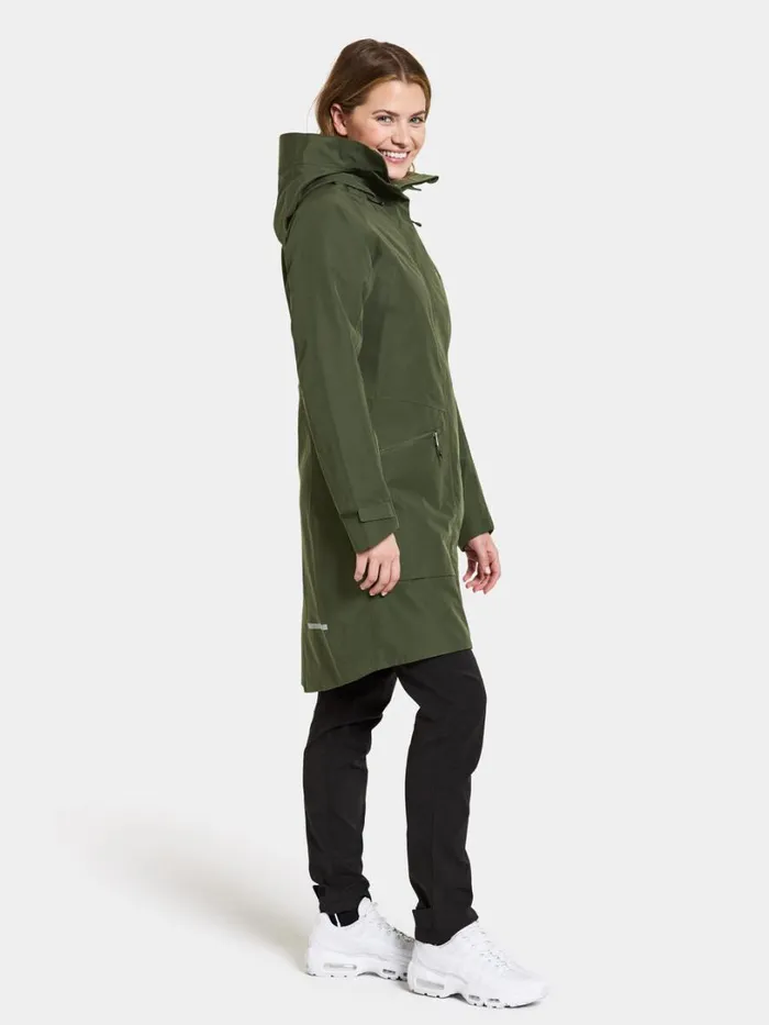 Ilma Parka Deep Green Women Didriksons Spring Jackets