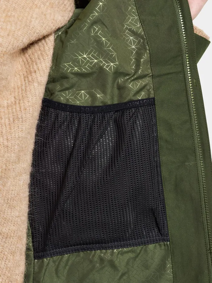 Ilma Parka Deep Green Women Didriksons Spring Jackets