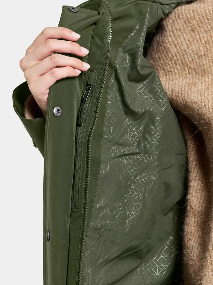 Ilma Parka Deep Green Women Didriksons Spring Jackets
