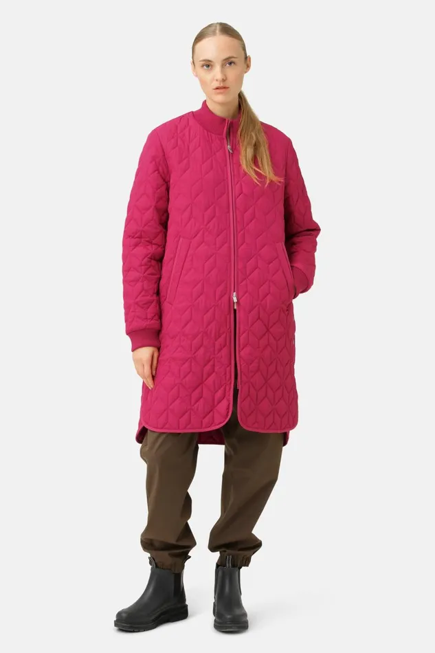 Ilse Jacobsen Padded Quilt Coat 8211 Sangria Women Jackets And Coats