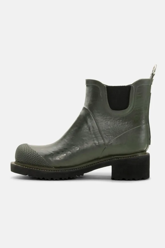 Ilse Jacobsen Short Rubber Boots With High Heel 8211 Army Women Rainboots Short