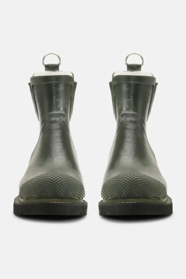 Ilse Jacobsen Short Rubber Boots With High Heel 8211 Army Women Rainboots Short