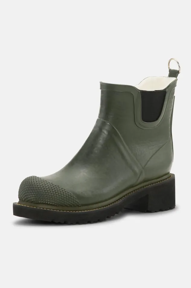 Ilse Jacobsen Short Rubber Boots With High Heel 8211 Army Women Rainboots Short