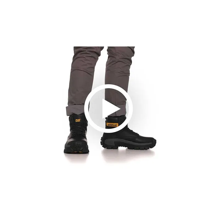 Invader Hi Steel Toe Work Boot Black Men Cat Footwear Boots