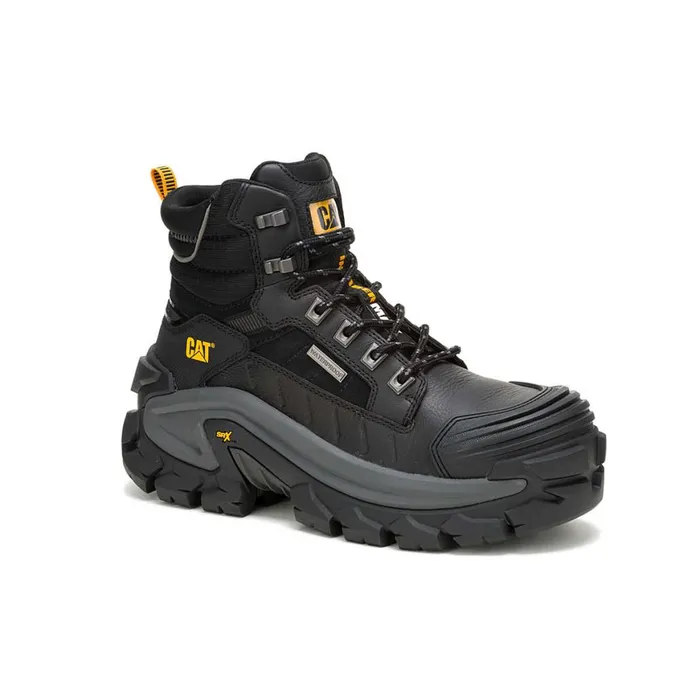 Invader Max Waterproof Composite Toe Work Boot Black Men Cat Footwear Boots