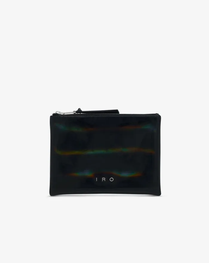 IRO ASSINK HOLOGRAPHIC VINYL POUCH Black Holographic Women Bags