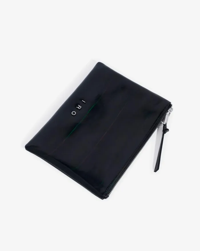 IRO ASSINK HOLOGRAPHIC VINYL POUCH Black Holographic Women Bags