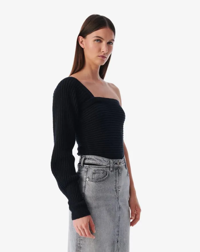 IRO BAIDY ASYMMETRICAL SWEATER Black Women Knits