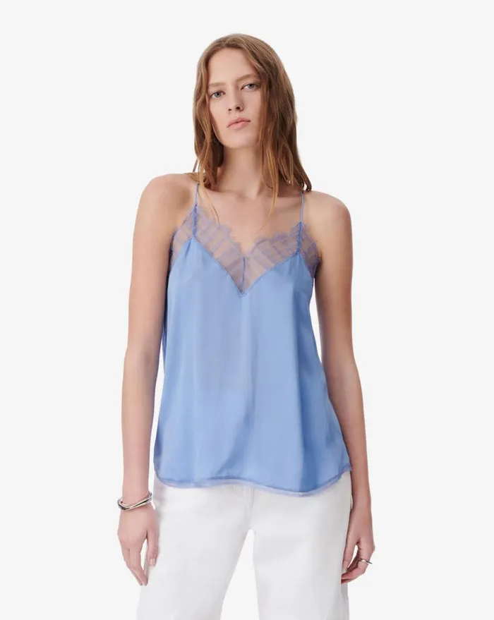 IRO BERWYN LACE CAMI Blue Women Tops and Shirts