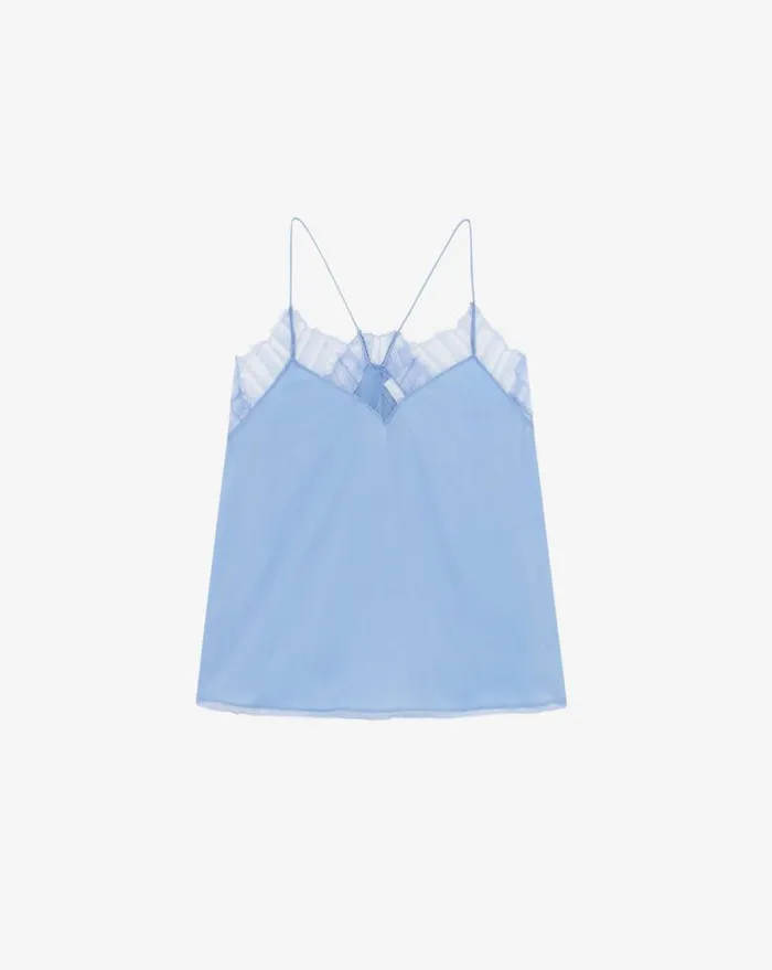 IRO BERWYN LACE CAMI Blue Women Tops and Shirts