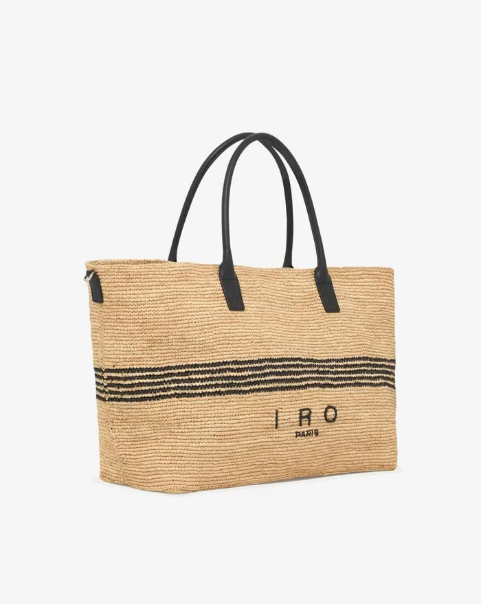 IRO CABIRO RAFFIA LARGE TOTE BAG Blacknatural Women Bags