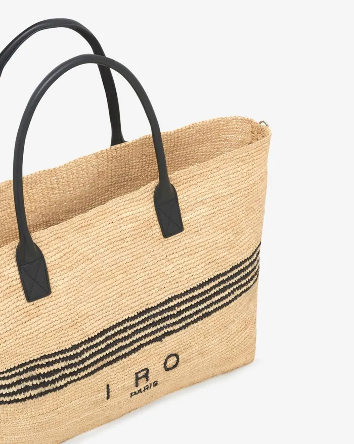 IRO CABIRO RAFFIA LARGE TOTE BAG Blacknatural Women Bags