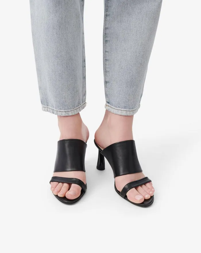 IRO GARNET LEATHER MULES Black Women Sandals