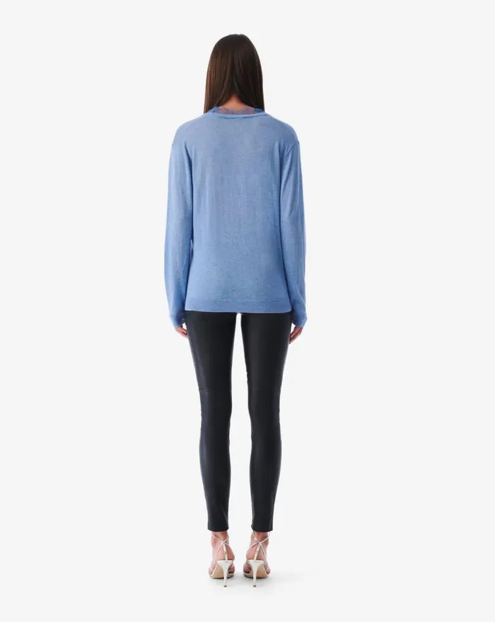 IRO JAYDEN LACE VNECK SWEATER Blue Women Knits