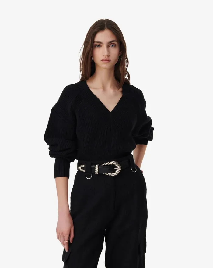 IRO KAYLIA VNECK SWEATER Black Women Knits