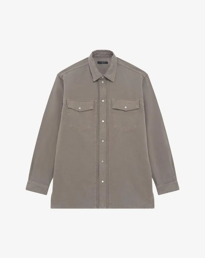 IRO KESMO DENIM OVERSHIRT Taupe Men Jackets and Coats