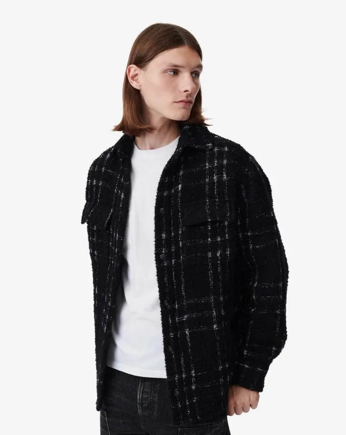 IRO KHASSEL TWEED OVERSHIRT Blackwhite Men Jackets and Coats
