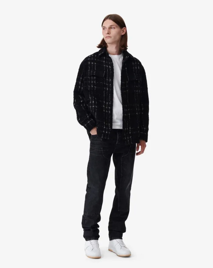 IRO KHASSEL TWEED OVERSHIRT Blackwhite Men Jackets and Coats