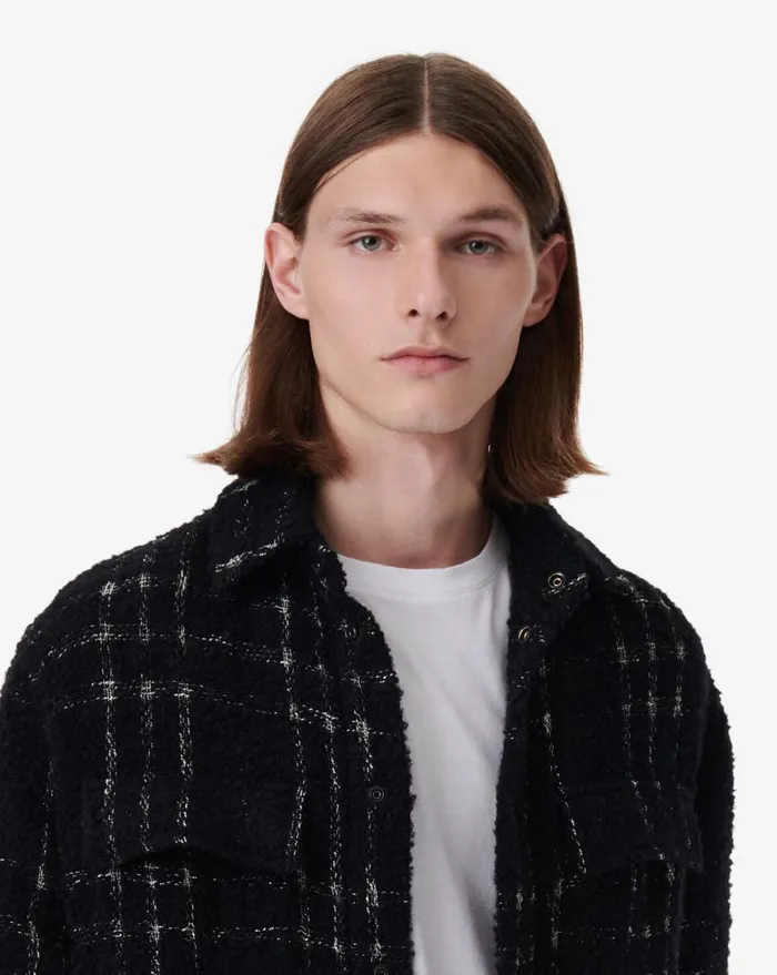 IRO KHASSEL TWEED OVERSHIRT Blackwhite Men Jackets and Coats
