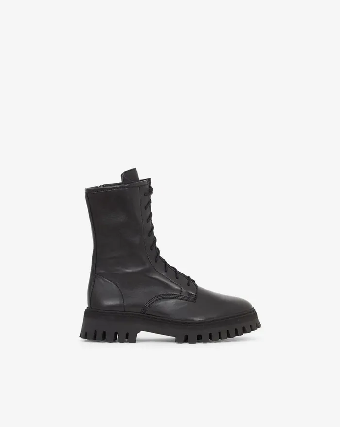 IRO KOSMIC LACEUP LEATHER RANGERS Black Women Boots