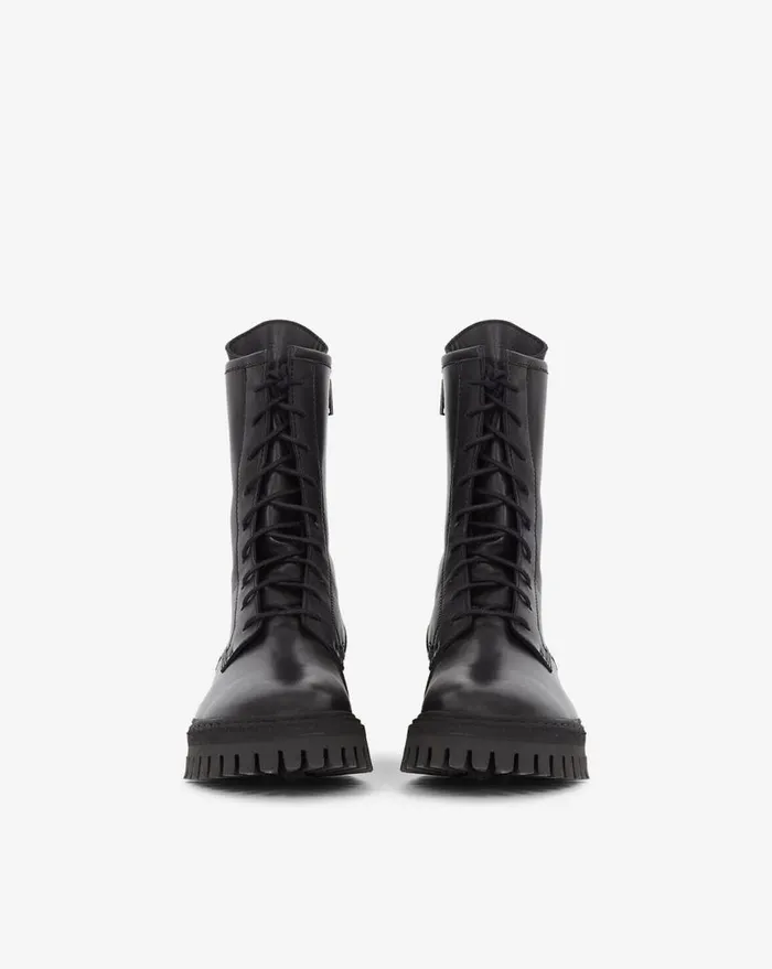 IRO KOSMIC LACEUP LEATHER RANGERS Black Women Boots