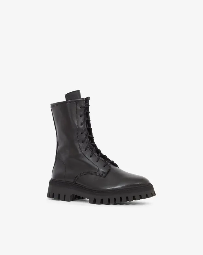 IRO KOSMIC LACEUP LEATHER RANGERS Black Women Boots
