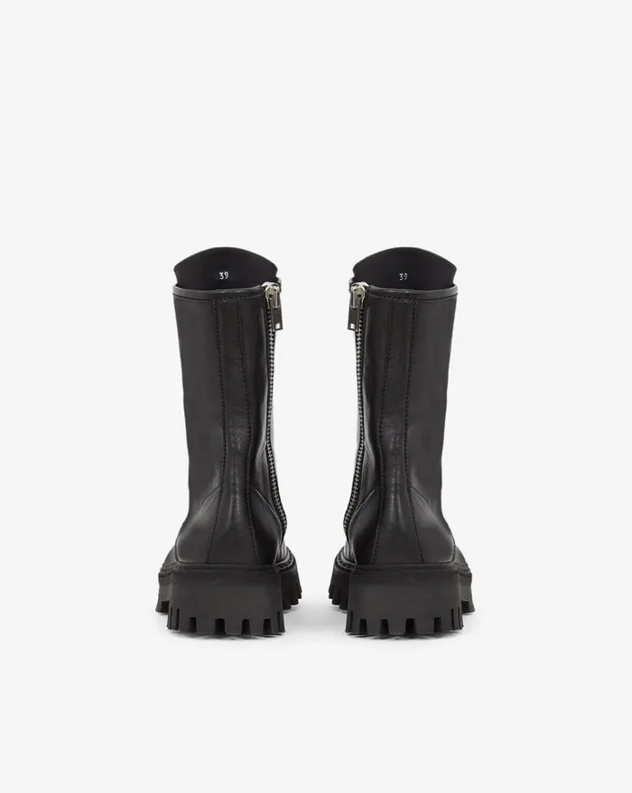 IRO KOSMIC LACEUP LEATHER RANGERS Black Women Boots