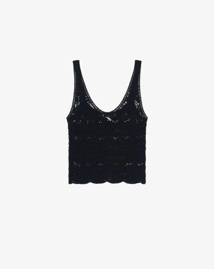 IRO LABELLE LINEN CROCHET TANK Black Women Knits