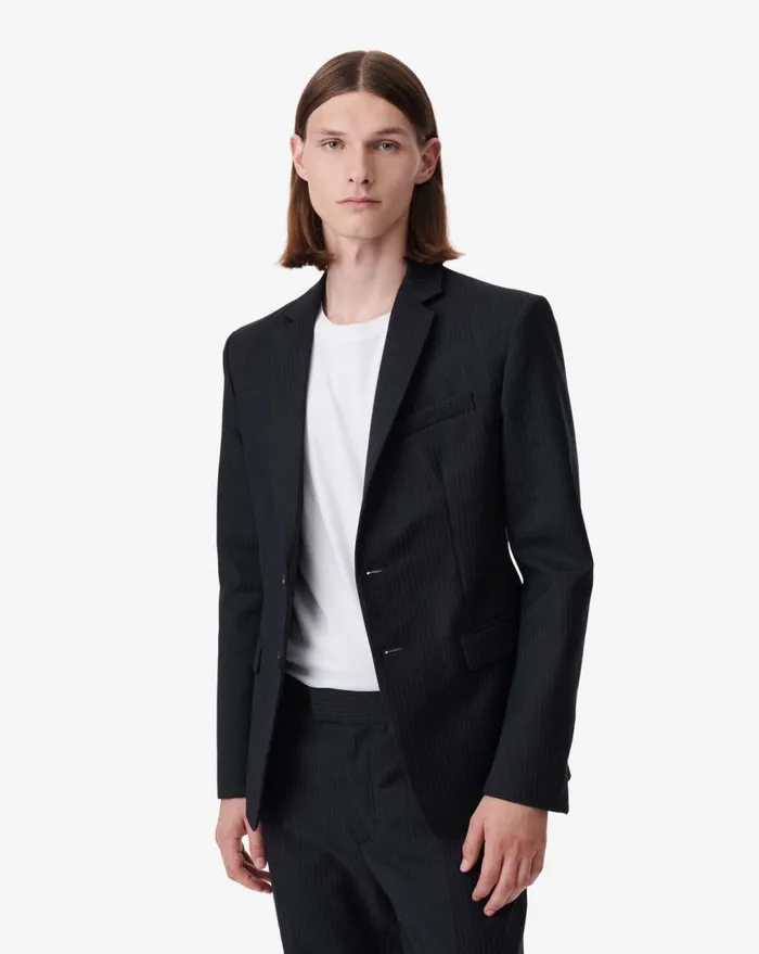 IRO LOWE STRIPED SUIT JACKET Stripe Grey Men Jackets and Coats