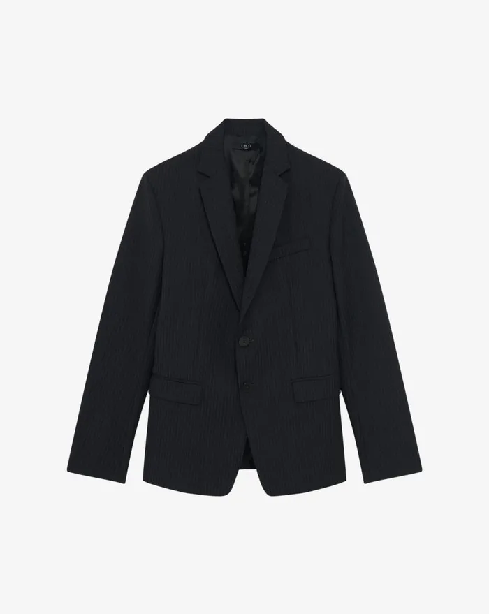 IRO LOWE STRIPED SUIT JACKET Stripe Grey Men Jackets and Coats