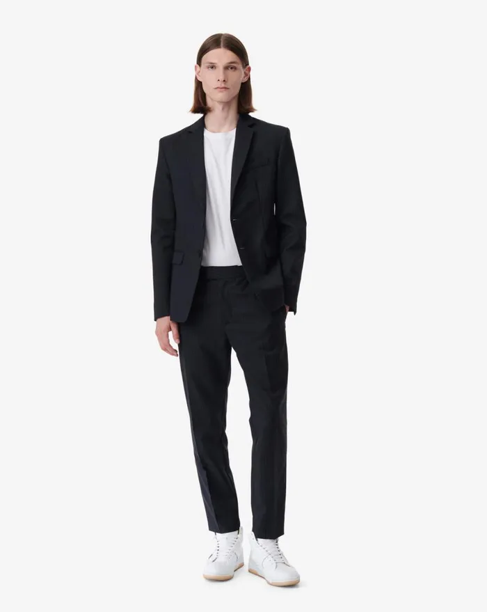IRO LOWE STRIPED SUIT JACKET Stripe Grey Men Jackets and Coats