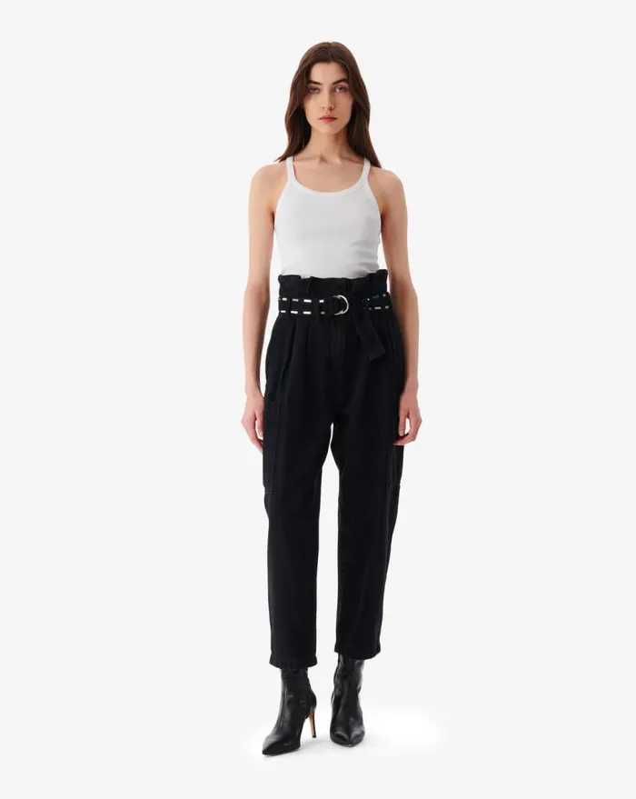 IRO MALTI BELTED CARROT CUT JEANS Black Women Jeans