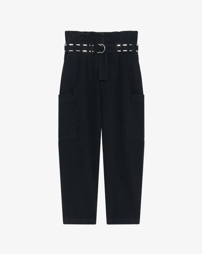 IRO MALTI BELTED CARROT CUT JEANS Black Women Jeans